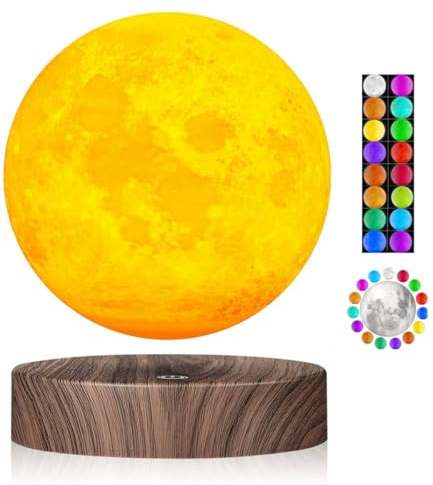 VGAzer Magnetische schwebende Mondlampe,16 Farben 3D-Druck schwebende Mondlampe,Weihnachtsgeschenke für Kinder Liebhaber