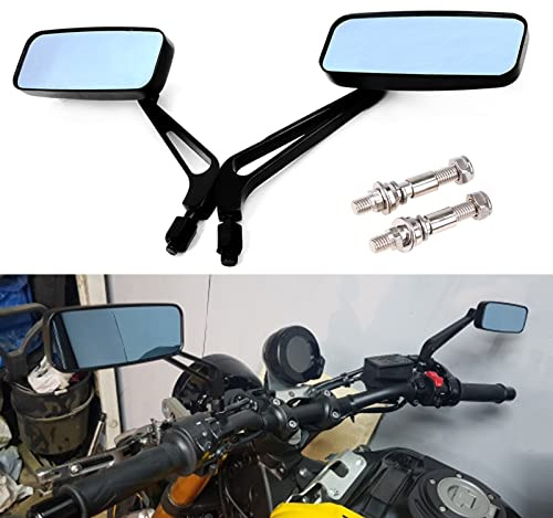 8mm 10mm Motorcycle Rectangle Rearview Side Mirror Wing Side Mirror For Sportster 883 1200 Dyna Street Electra Glide Rock King Rocker Softail