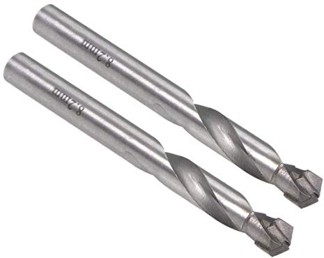 Punte elicoidali in carburo cementato 8,2 mm, punta in metallo per acciaio inox, rame, alluminio, lega di zinco, ferro, 2 pezzi