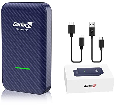 Carlinkit 4.0 Adattatore Wireless Apple CarPlay e Android Auto 2 in 1, per auto CarPlay cablate Anno modello: 2016-2025, Plug & Play, supporto aggiornamento online/messaggi/mappe/musica...