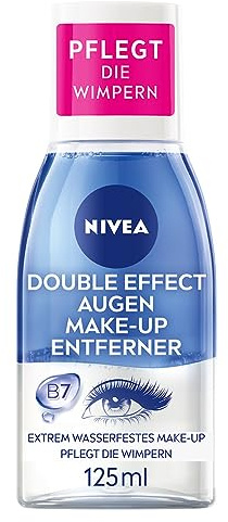 Nivea Démaquillant double effet pour les yeux - 125 ml - Pour zone sensible des yeux - Nettoyant visage - Extrêmement imperméable (Lot de 2)