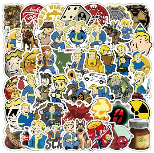 50Pcs Fall_Out Stickers, Cute Cool Game Stickers, Vinyl Waterproof Graffiti Decals for Skateboard Laptop Journal Travel Cases, Kids Teens