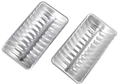 PINFANSHIJIE 2 Piece Almond Cake Pan Set, Silver, Anodized Aluminum, 8.26in x 4.72in x 1.78in/54