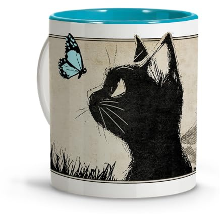 LolaPix Taza con Dibujo de Gato Estilo Anime. Tazas Originales para Regalar. Regalos Frikis Manga. Regalos para Amantes de los Gatos. Tazones Desayuno. Canecas engraçadas.