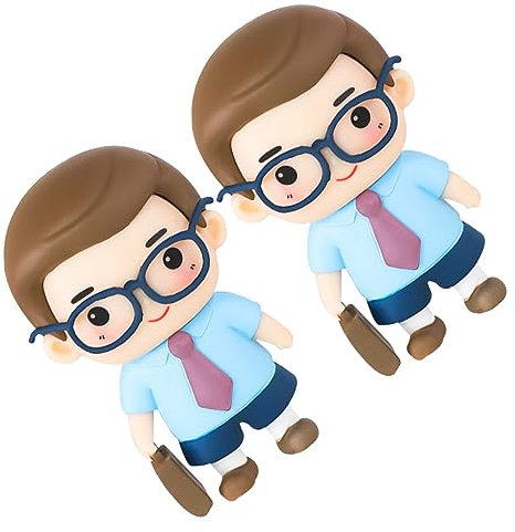 2pcs Father Figurine Cupcake Toppers Polymer Clay Cake Decoration