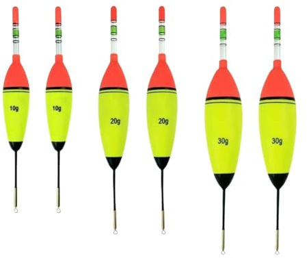 ZHYUAN 6 STK Angeln Bobber Float,Posen Angeln Schwimmer,Leuchtender Angelschwimmer,Schaumstoff Angelposen,Eva-Schaumstoffposen zum Angeln, für Hecht, Barsch, Karpfen (2 x 10 g,2 x 20 g,2 x 30 g) (6) | Schaumstoff Angelposen,EVA-Schaumstoffposen zum Angeln,angel bobber float 6 stk,angeln bobber float,posen angeln schwimmer