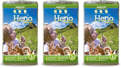 Arquivet Henoprensado para Roedores y Pequeños Mamíferos - Complemento Alimenticio para Conejos, Cobayas, Hamsters, Ardillas - 1 Kg