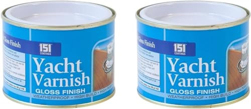 MIXEL 151 Coatings Yacht Varnish – Gloss Finish, Weatherproof Protection, Interior &Exterior Use, Hard Drying, Hard Built, and High Performance, Yacht Varnish Gloss,180ml,(Pack of 2)