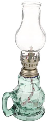SOLUSTRE Retro Glas Petroleumlampe Vintage Kerosinofen Dekorationslampe Mit Transparentem Glas Für Wohnraum Und Notbeleuchtung
