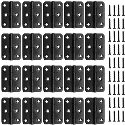 PINGEUI Black Door Hinges, 20 PCS 2 inch Stainless Stee Butt Hinge for Internal Door with 200 Screws, Ball Bearing Hinge for Home Wood Furniture