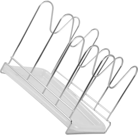 SHINEOFI Stainless Steel Cutting Board Holder Rack Pot Lid Storage Kitchen Stand Saucepan Lid Organizer Dish Rack Drainer