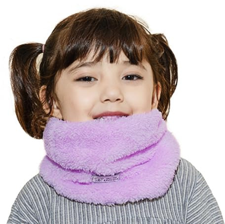 iNszkoos - Sciarpa scaldacollo in pile a doppio strato per bambini, 2-12 anni, ragazzi e ragazze, invernale, morbido, in fleece, sciarpa da collo, scaldacollo in pelliccia sintetica, sciarpa con