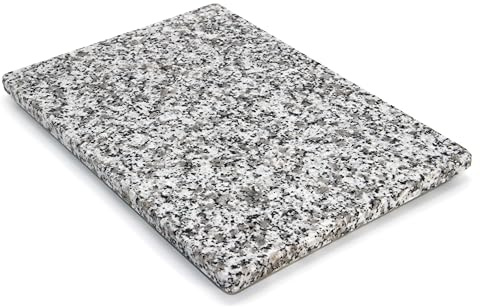 Planche à découper en pierre - Plateau de service - Planche de cuisine - Plaque en pierre - Dessous de verre - 2 tailles (granite brillant, 35 l x 25 l)