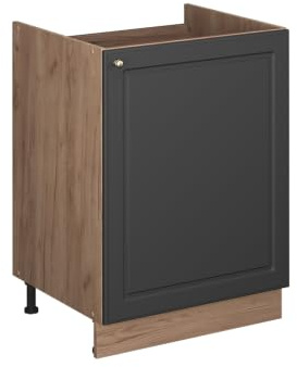 Vicco Meuble Bas sous-évier Fame-Line Anthracite Campagne/Chêne doré 60cm