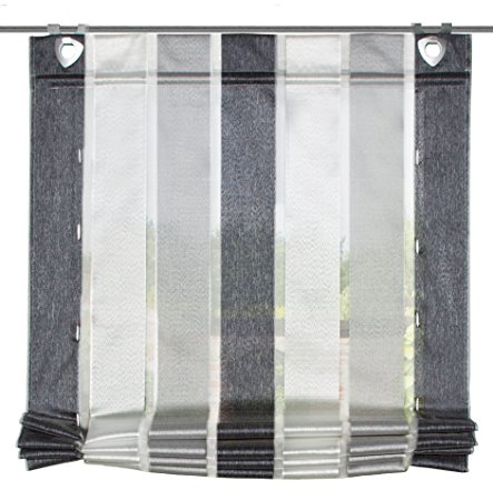 Home fashion BÄNDCHENROLLO LÄNGSSTREIFEN, Stoff, anthrazit, 130 x 60 cm