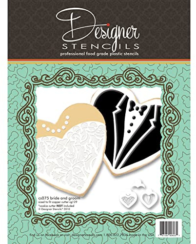 Bride & Groom Cookie Stencil Set (no cutter) by Designer Stencils