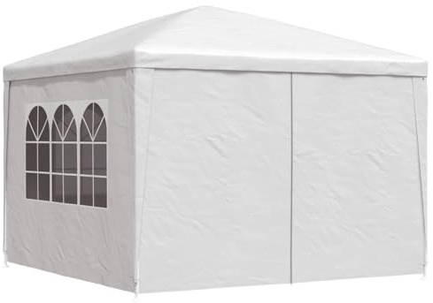 vidaXL Partyzelt 3x3m Weiß Pavillon Gartenzelt Bierzelt Gartenpavillon Zelt