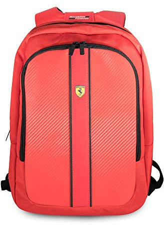 CG MOBILE Ferrari laptopväska 15 tum nylon PU kol 15,6 tum MacBook Pro-väska 10,1 tum (röd), Scuderia röd, iPad, iPad Mini, or tablet up to 10.1’’, Bärbar dator