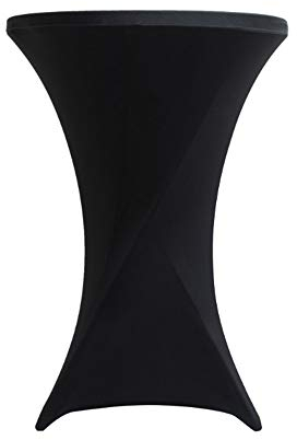 Stehtischhusse Stretchhussen,Tischhusse Stehtische Hussen Dekoration für Cocktail Party Hochzeit Bankett (70-75CM, Schwarz)