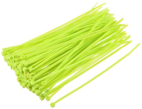 sourcing map Cable Zip Ties Nylon Cable Wire Ties 6 Inch Self-Locking Nylon Tie Wraps Fluorescent Green 100pcs