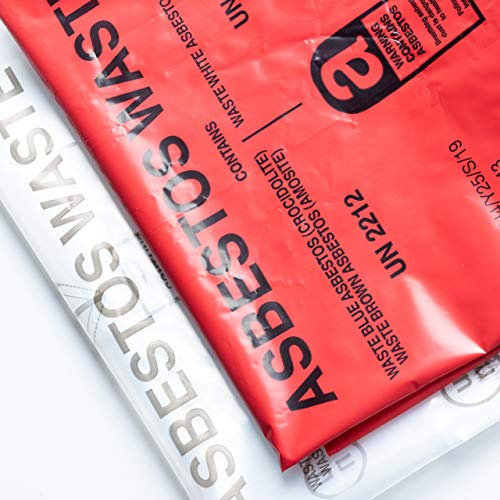 Asbestos Waste Bags Heavy Duty (Large 1200mm x 900mm) (10 x RED & 10 X CLEAR)
