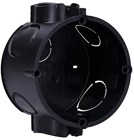 Voxura Unterputz-Gerätedose Schalterdose Verbindungsdose mit Stutzen Ø 60mm 41mm Tiefe flach UP M25 schwarz 25 Stück