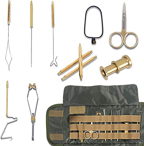 sprinton Maximumcatch Fliegenfischen Bindewerkzeuge Set Fliegenbinden Zubehör mit Fliegenbox (9er Bindewerkzeuge&Tasche)