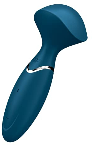 Satisfyer Mini Wand-er Massager Vibratore | 12 Programmi di Vibrazione | Impermeabile (IPX7) | Silicone medicale | Sex Toys per Massaggi erotici | Sex Toy per Donne | Blu