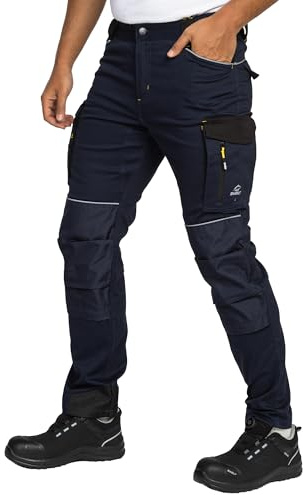 BWOLF Daytona Pantaloni da Lavoro Uomo Elasticizzati Pantaloni Lavoro da Uomo Cotone - Poliestere - con Molte Tasche
