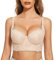FallSweet Push Up Bras for Women Lace Plus Size Wide Back Underwire Longline Corset Bra(Beige, 40DD)