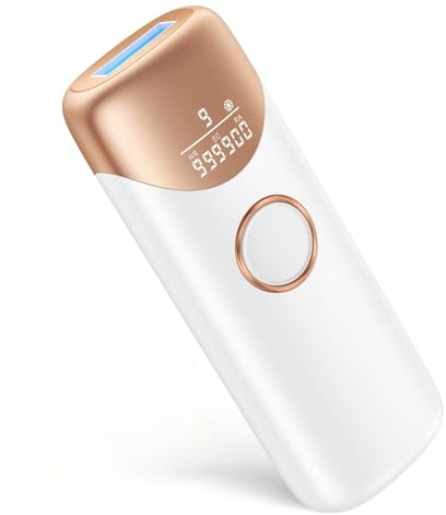 LUBEX Depiladora Laser IPL con Enfriamiento por Hielo, Depiladora Luz Pulsada 3 en 1 con Ondas Rojas de 600NM-1200NM, 9 Niveles de Energía, 999.900 Luz Pulsada para Línea del Bikini, Cara y Cuerpo