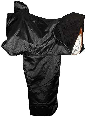 Dura-Tech Fleece Lined Western Saddle Cover | Size Large | Color Navy | Ultimate Horse Gear Protection | Secure Elastic Straps | Ideal for Work or Show