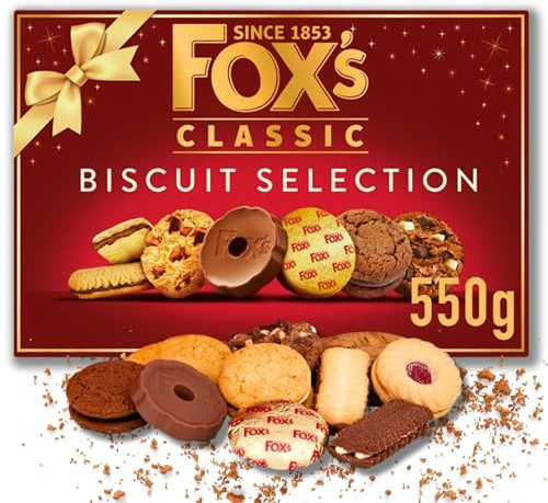 Fox's Fabulously 550g Luxury Biscuit Selection Box, Xmas Biscuit Gifts, Chocolate Biscuits, Cookies, Featuring Milk Chocolate Rounds, Viennese Fingers, Jam Creams