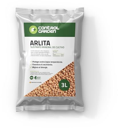 + CONTROL GARDEN Arlite 3L | Expanded Clay Balls | Drainage for Pots, Crops and Plants | Indoor and Outdoor Substrate