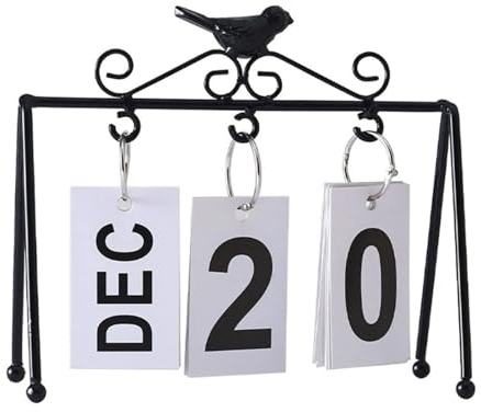 Freistehender 2024-Kalender, Tischkalender, Klappkalender mit großem Display, täglicher Tischkalender, atemberaubender Tischkalender zur Verwaltung voller Terminkalender (Color : Schwarz)