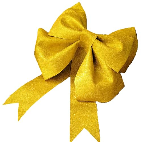 Hrlace Riesen Schleifen Große Dekoschleife Eva Schwamm Schleife Hängende Riesenschleife Weihnachtsschleifen Autoschleifen DIY Dekoschleife für Hochzeit Party Dekoration Glitzer Gold 30cm