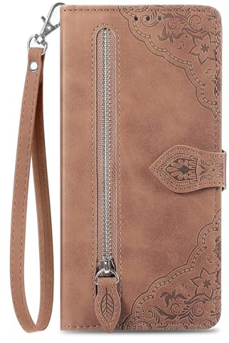 NEXCURIO Handyhülle für Samsung Galaxy S24 Ultra 5G Hülle Klappbar mit Kartenfäch Ständer Klapphülle Schutzhülle Leder Wallet Flip Case Cover Tasche Handytasche Stoßfeste - Braun
