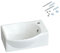 YAKE Handwaschbecken klein gäste wc Waschbecken weiß 40,5x 28x 12cm hängend Wandmontage Bad Waschbecken mit Überlauf und Wasserhahnloch aus Keramik oval Design