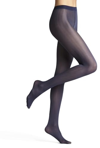 FALKE Damen Strumpfhose Slick Skin 40 DEN W Ti halb-blickdicht gemustert 1 Stück, Blau Blue Ink 6491, XL
