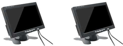 Reinscer 2X Mini TV 7 Inch HD Monitor 800X480 Portable Car LCD Screens on DVD/CMMB Two Input for Passenger Cars Trucks