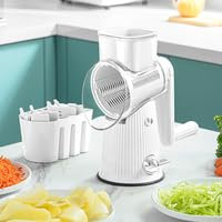 Rallador De Queso， Rallador De Verduras, Cortador De Verdura, Con 10 Cuchillas De Tambor, Incluyendo Molienda Gruesa, Molienda Media, Molienda Fina, Molienda Ondulada, Rebanadas Molidas