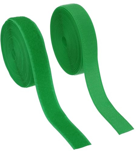 YELARXI Ruban auto-agrippant en nylon à coudre - 2,5 cm de large - Dos non adhésif - 4,5 m de long - Pour vêtements, travaux manuels, couture, projet de bricolage - Vert vif