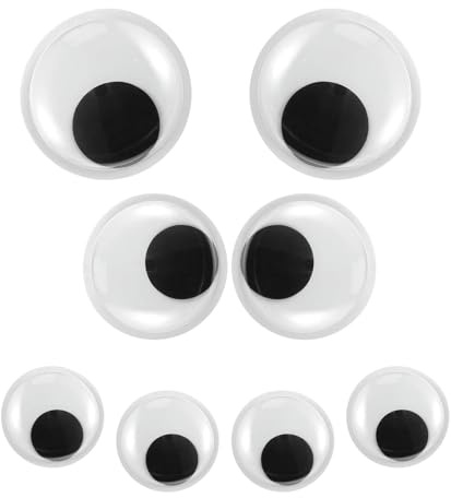 8 Pcs Googly Eyes Self Adhesive,Large Big Giant Stick on Wall Wiggle Self-Adhesive Small Sticky Stickers Crafts Goggle Dark Easy Peel Fake Eyeballs Toy 50/80/100mm,for Crafting DIY Toys Accessories