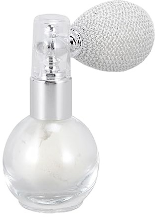 KAILIKETIY Highlighter Puder Sprühflasche Perlweiß Hochglanz Pulversprühgerät für Gesicht Körper Haare Ölfrei Mineralisch Leicht Anwendbar Parfümflasche für Damen und Mädchen