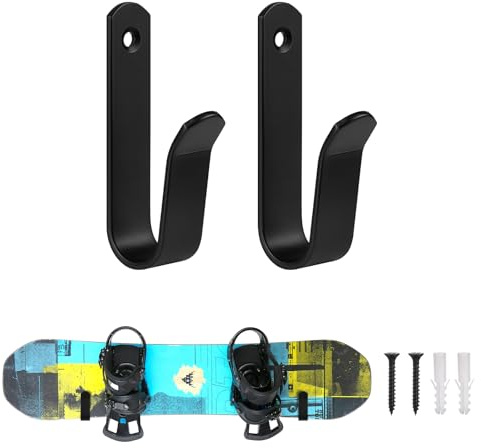 JINTANG Support Skateboard Mural,Support Mural Horizontal pour Skateboard,Noir Support pour Snowboard,Rangement et présentoir Portables pour Snowboard,skiboard,Longboard,Skateboard