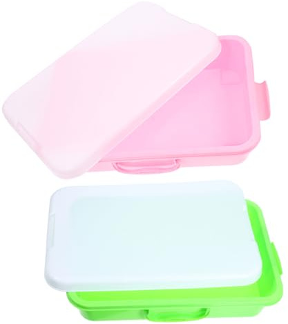 Milisten 2pcs Plastic Sand Tray with Lid Stackable Sensory Bin for Kids Ergonomic Handle Large Capacity Sandbox for Water Play Toy Storage