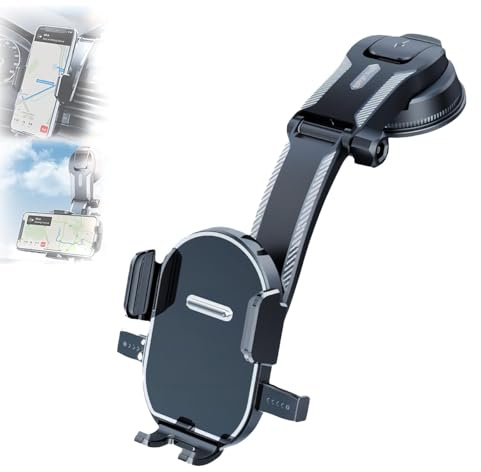 Generisch Handyhalterung Für Das Auto, Handyhalterung, Smartphone Halterung Auto, Militärzertifiziert, 25kg Haftkraft, 360° Drehbar, Schnellverschluss, Teleskoparm, Armaturenbrett & Scheibe (1Psc)