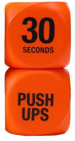 Fitness Dice - 1-Pair Exercise Dice Game Workout Equipment | Fitness Equipment Strength Training Gadgets for Beginner Men Women Travel Office Home Outdoor Hotel Gym