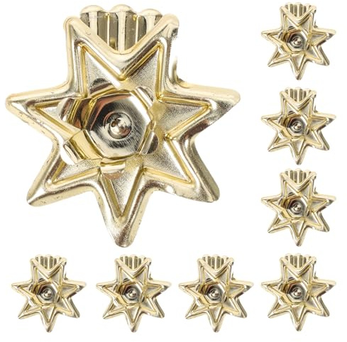 Ciieeo 12 clip per portacandele a forma di albero di Natale: clip per candele a forma di stella in metallo - candeliere a forma di ghirlanda di Natale con morsetto - bomboniera per le feste