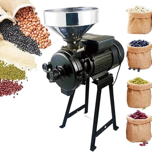 Molinillo de Grano Eléctrico, Molinillo de Especias de Acero Inoxidable de 1500W + Embudo, Molienda de Alta Velocidad a 1450 R/min, para Harina de Granos Nueces Cereales y Café
